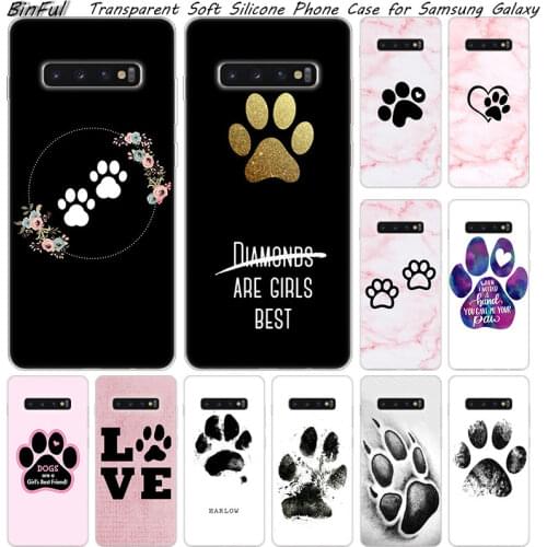 Best friends Dog paw Soft Silicone Case For Samsung Galaxy S10 S9 S8 Plus S7 Edge A6 A8 Plus A7 A9 2018 A5 2017 Fashion Cover