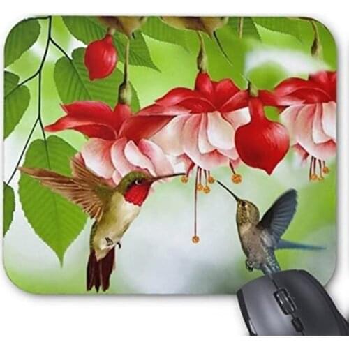 Blue-skys Princess Earrings Flower Hummingbirds Mouse Pad
