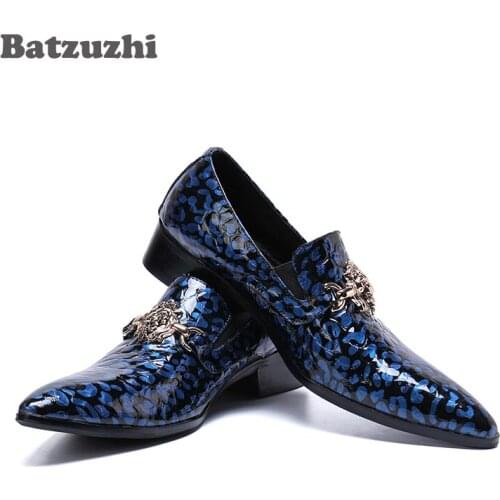 Batzuzhi Flats Banquet Wedding Mens Dress Shoes Luxury Classic Genuine Leather Shoes Men Formal Leather Business Shoes Men