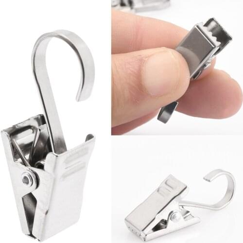 1-40Pcs Stainless Steel Curtain Clips Clothes Pegs Clips Coat Pants Laundry Drying Hanger Rack Washing Towel Holder Shark Clips