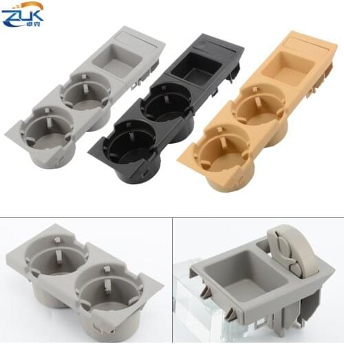 ZUK Auto Front Center Console Storage Box Coin + Cup Holder Black Grey Beige For BMW 318 320 323 328 330 E46 1999-2006