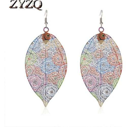 ZYZQ Elegant Leaf Drop Earrings For Women High Quality Colorful Pendant Design Wholesale Lots&Bulk Hot Selling Valentine Gift