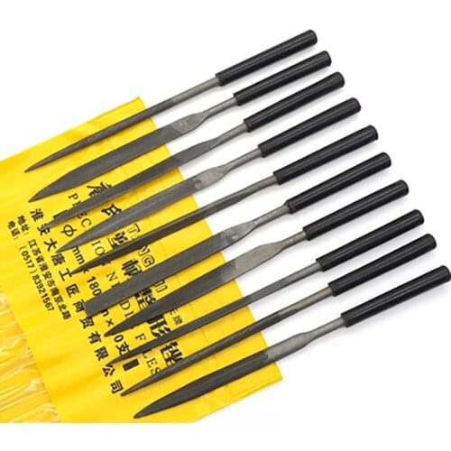 10pcs/Set Stone Jewelers Diamond Wood Carving Craft Metal Needles Files Sewing Mini needle File Set With 10 Unique Shapes3*140mm