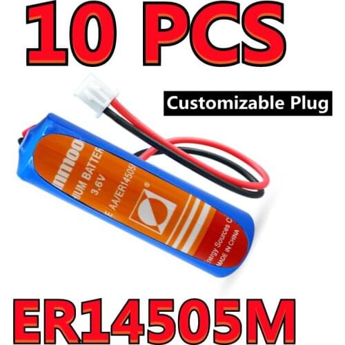 10PCS SUNMOON ER14505M 14500 AA 3.6V Water Meter Battery High Power Type (Customizable Plug)
