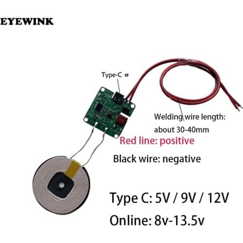 15W/20W high power 5V 12V fast charging wireless charger transmitter module Type-c USB + coil Qi universal FOR CAR PHONE battery
