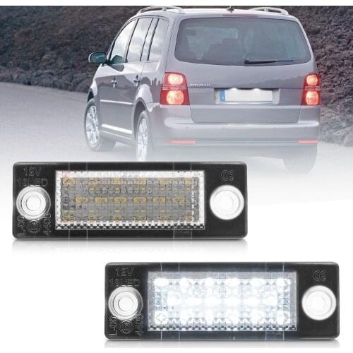2pcs Xenon White LED License Plate Light Clear Number Plate Lamp For VW Touran/Passat B5 Limousine 01-05 Skoda Superb I 02-08