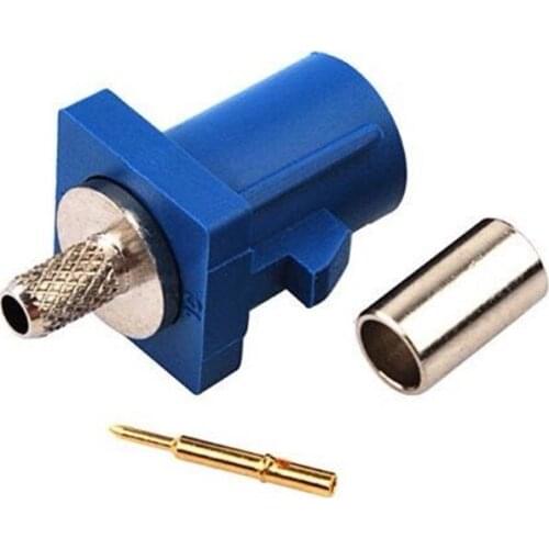 2pcs/lot FAKRA Blue C Type Male Connector Crimp For RG316 RG174 Cable Coaxial Cable