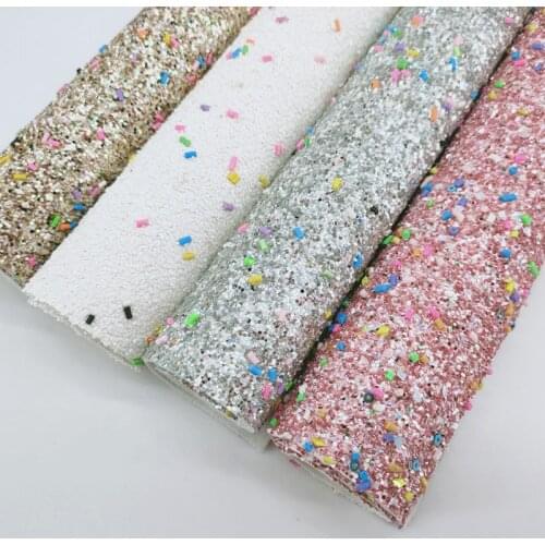 20*33cm A4 sheet sprinkles chunky Shiny Glitter Fabric Leather For Earring Bows 21027