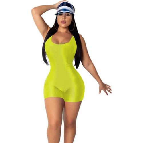 2019 Women Fitness Playsuit Shorts Jumpsuit Sexy Sleeveless Tank Skinny Overalls Romper Solid Casual Sportwear Bodycon Bodysuits