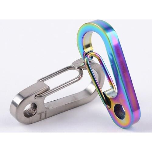2021 EDC Hanging Buckled Ring Bottle Opener Keychain Clip Hook Outdoor Titanium Alloy Portable Camping Climbing Multi Tools