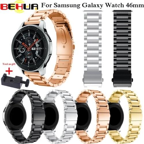 22mm Watch Strap Stainless Steel For Samsung Galaxy Watch 46mm Metal Watchband For Samsung Gear S3 Classic Frontier Watch band