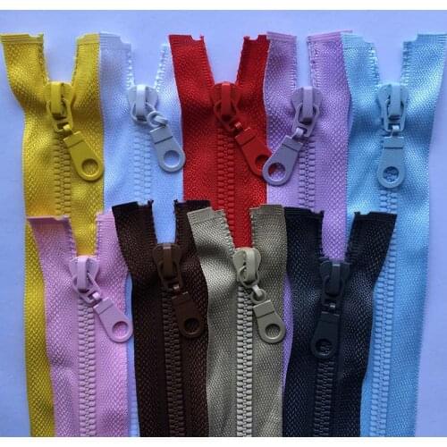 3 pieces 5# 70cm 80cm Length High Quality Resin Zippers Color Green Black Blue Open-End Sportwear Zip Apparel Sewing Accessories