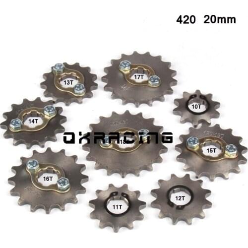 420 10T-19T Front Engine Sprocket 20mm For 50cc 110cc 125cc 140cc 150cc 160cc Pit Motorcycle Moto Dirt ATV Parts