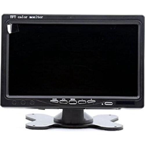 7" TFT LCD Car Rearview Monitor, Remote Control, 2 Channels RCA Video Inputs - 12-24V 800*480HD Screen w/ Sunshade