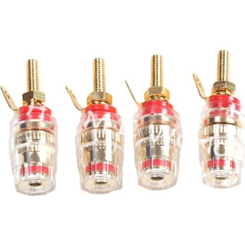 8PCS 4mm Banana Plug Transparent Crystal Binding Post for Amplifier Speaker Banana Plug Connector High Quality