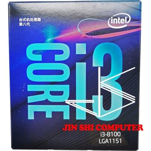 Free shipping Intel Core i3 8 series Processor I3 8100 I3-8100 Boxed processor Quad-Core CPU LGA 1151-land FC-LGA