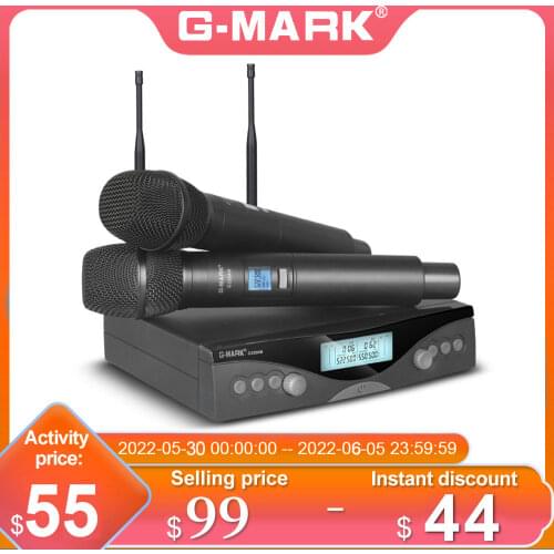 G-MARK G320AM Karaoke Wireless Microphone System Professional UHF Automatic Handheld Frequency Adjustable 100M Receive