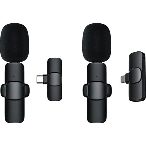 Wireless Lavalier Microphone Lapel Clip Mic Record Lavalier Lapel Microphone for Recording Live Broadcast