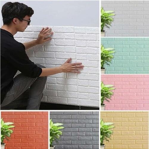 Home Decor Wall Stickers Self Adhesive Foam Brick DIY 3D Wallpaper Living One Piece Wall Sticker Kids Room Pegatinas De Pared