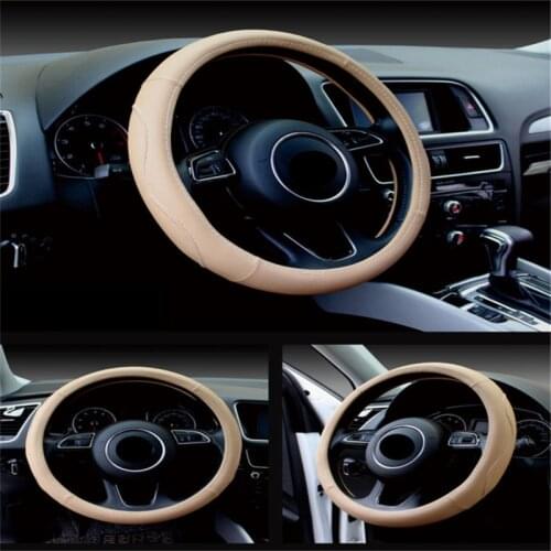 Car Fiber Skin Steering Wheel Cover Breathable Elasti Car Auto Elastic Skid Proof Steering-wheel Covers Car Styling