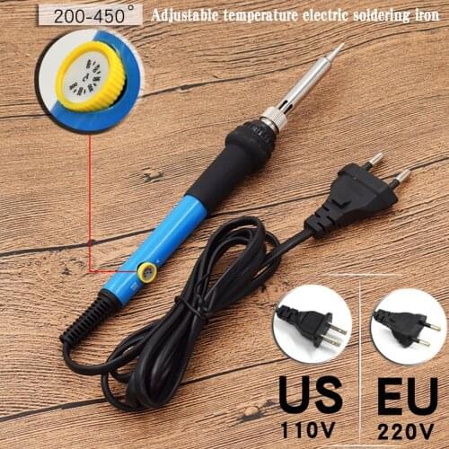 Mini Soldering Iron 60W Adjustable Temperature Electric Solder Iron Rework Station Mini Handle Heat Pencil Welding Repair Tools
