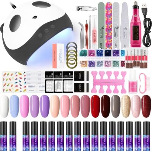 COSCELIA Gel Polish Set With Manicure Machine Semi-Permanent Enamels Nail Kit Professional Set Nail Tools Sets All For Manicure