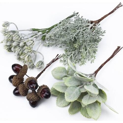 6 pieces Artificial plants decorative flowers wreaths vases for home decor christmas scrapbooking diy gifts box plastic flower