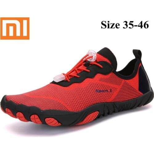 Xiaomi Mijia Summer Barefoot Aqua Water Shoes Red Beach Shoes Women Upstream Shoes For Men Sneakers Outdoor Swimming Gym Fishing