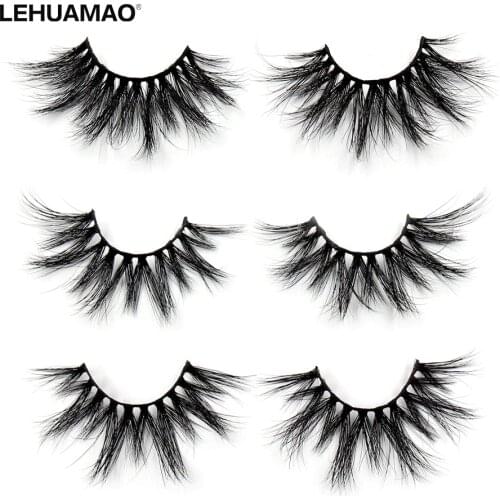 LEHUAMAO 25mm Eyelashes 5D Mink False Eyelashes Crisscross Strands Cruelty Free High Volume Mink Lashes Soft Dramatic Eye lash