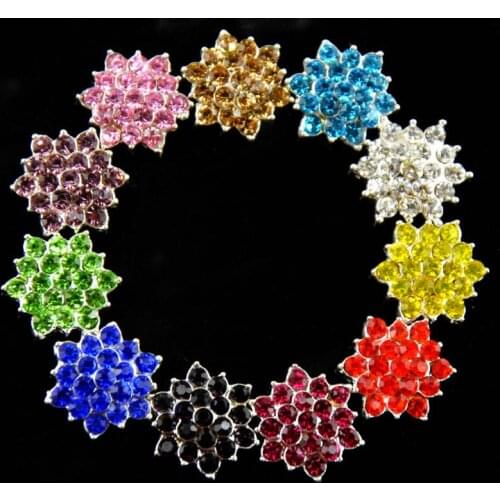 Top Selling 17mm Spark Rhinestone Buttons For Hair Flower girls Hair Accessory 30pcs/lot Freeshipping PJB14