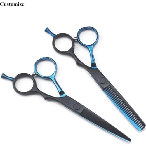 Customize logo japan steel 5.5 '' cut hair salon scissors haircut thinning barber hair cutting shears hairdressing scissors set