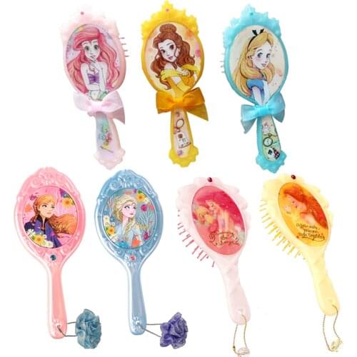 Disneys new box with childrens comb Princess Aisha / Alice / Bell plastic massage comb anti-static cute wind pendant decoratio