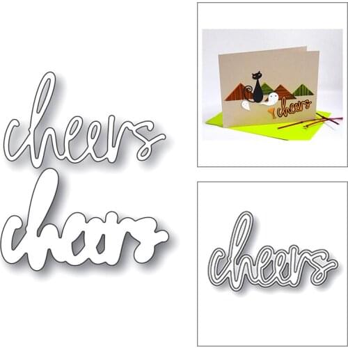 2020 New English Word Cheers and Silhouettes Metal Cutting Dies For DIY Cut Paper Craft Making Album Card Scrapbooking No Stamps