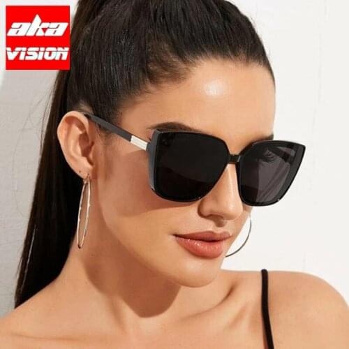 AKA VISION 2021 Cateye Sunglasses Women Retro Square Glasses Women/Men Luxury Brand Designer Eyewear Vintage Gafas De Sol Hombre