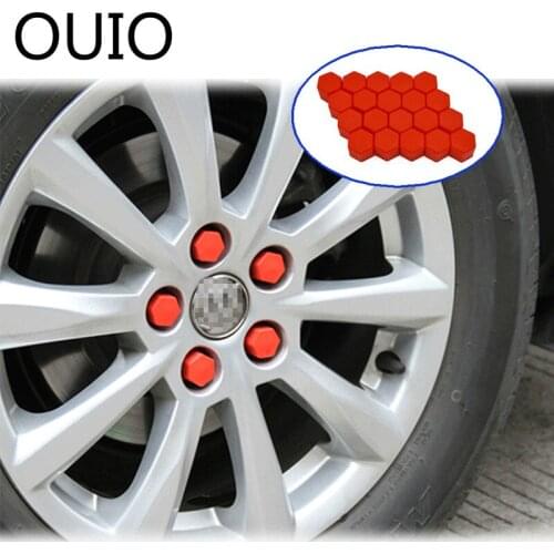 OUIO 20Pcs Silicone Car Wheel Hub Screw Cover Nut Caps For Toyota C-HR 2017 VW Golf MK4 Jetta MK6 Chevrolet Cruze Accessories