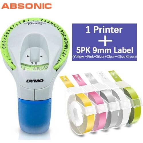 Absonic Printer Dymo Labeling Machine 12965 Manual Labeller Typewriter with 3D Embossing Label for Dymo Tape Dymo Label Maker