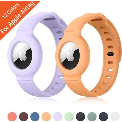 For Apple AirTags Strap Soft Silicone Bands Anti-Scratch Lightweight Soft Protective Skin Cover Accessories children Watch strap