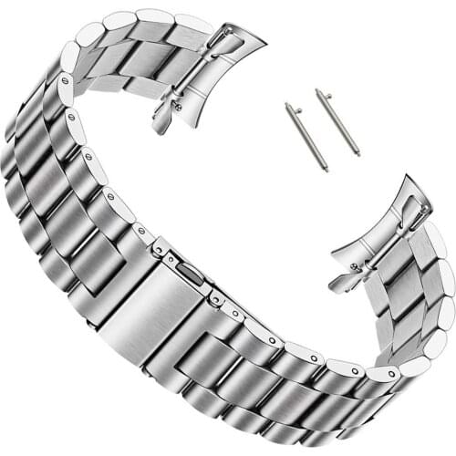 Quick Release Solid Stainless Steel Watchband for Samsung Galaxy Watch 46mm SM-R800 Sports Band Curved End Strap Wrist Bracelet