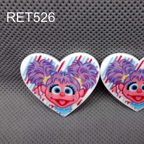 RET526 29x33mmHeart Flatback cartoon resin planar DIY handmade materials 50pcs