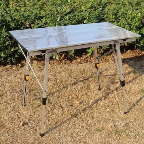 Camping Table Folding Lightweight Aluminum Roll Up Top Compact Table with Carry Bag for Outdoor Picnic