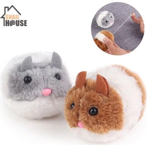 Snailhouse Funny Cat Toys Vibrating Mice Pull Lines Plush Mice Move Fake Mice Clockwork Little Fat Mouse Fight Cats Pet Supplies