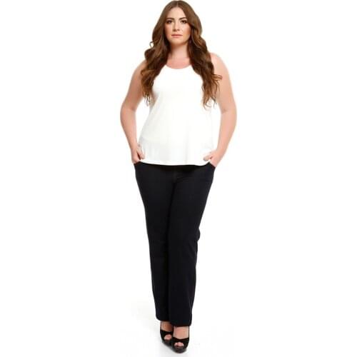 Pianoluce Large Size Knitted Lycra Bluejean Pants Navy Blue 49060