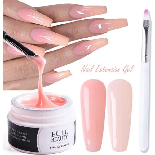 1Set UV Extension Gel For Nail Art Fast Building Pink Clear White Builder Gel Varnish DIY Manicure Set With Brush Tool PP1623-1