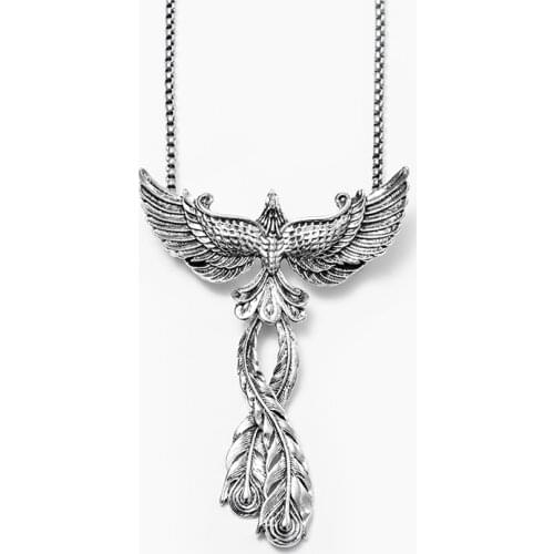 Vintage Ethnic Style Big Phoenix Pendant for Exaggeration Hip Hop Chain Women Mens Fashion Pendant Retro Jewelry