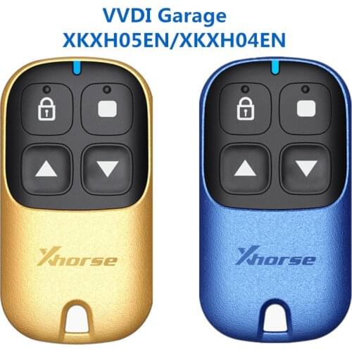 Xhorse 5pcs XKXH05EN XKXH04EN Garage Remote Key 4 Buttons Golden/ Blue for VVDI