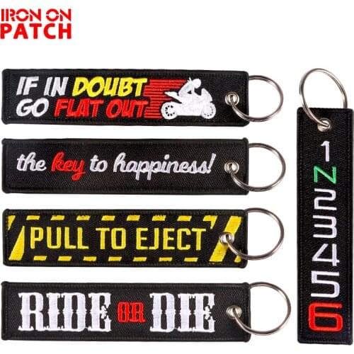 Nuclear Launch Key Chain Keychain for Motorcycles and Cars Scooters Tag carabiner Embroidery Key Fobs OEM buckles for key
