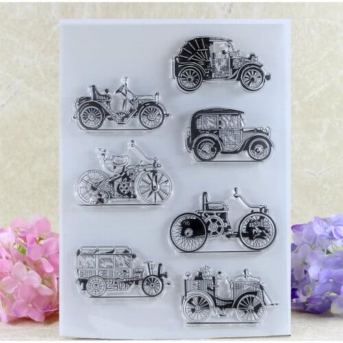 YLCS170 Vintage Car Silicone Clear Stamps For Scrapbook DIY Album Paper Cards Decoration Embossing Folder Rubber Stamp 15x21cm