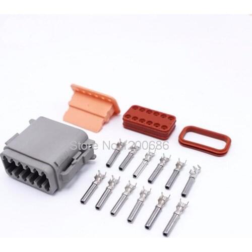 10Kits Female 12 Pin Deutsch Waterproof Sealed Auto Electrical Wire Connector Plug Sets For Car DT06-12S