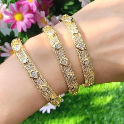 3Pcs 2021 New Design cubic zirconia high quality Fashion Jewelry Bangle Lady bracelet Jewelry luxury charm