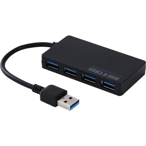 4-Port USB 3.0 Hub, Ultra-Slim Data USB Hub Splitter Adapter with Blue Indicator Light for Laptop PC, Flash Drive, Mobile HDD